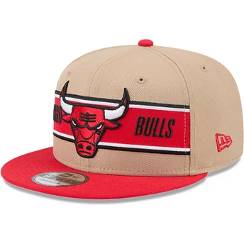 New Era Flat Brim 9FIFTY Draft 2024 Chicago Bulls NBA Brown and Red Snapback Cap