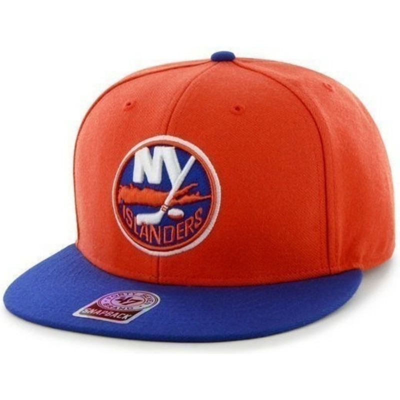 47-brand-flat-brim-new-york-islanders-nhl-orange-and-blue-snapback-cap