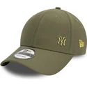 new-era-curved-brim-golden-logo-9forty-flawless-new-york-yankees-mlb-green-adjustable-cap