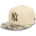 new-era-flat-brim-youth-green-logo-9fifty-contrast-new-york-yankees-mlb-beige-snapback-cap