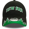 new-era-curved-brim-9twenty-race-flame-black-and-green-adjustable-cap