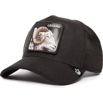 Goorin Bros. Sheep Legend The Suede Ram Blacked Out The Farm Black Trucker Hat