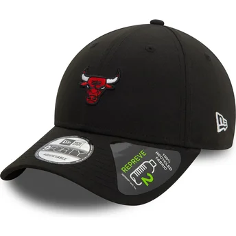 New Era Curved Brim 9FORTY REPREVE Mini Logo Chicago Bulls NBA Black Adjustable Cap