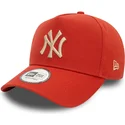 new-era-curved-brim-9forty-e-frame-league-essential-new-york-yankees-mlb-orange-snapback-cap-with-beige-logo