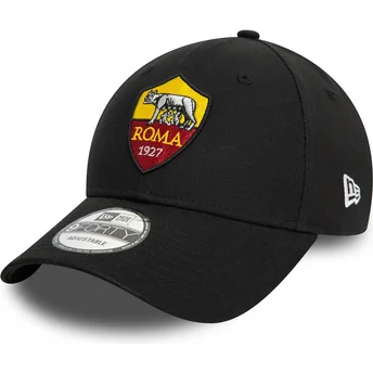 New Era Curved Brim 9FORTY Core Associazione Sportiva Roma Serie A Black Adjustable Cap