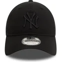 new-era-curved-brim-black-logo-9twenty-washed-new-york-yankees-mlb-black-adjustable-cap