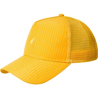 Kangol Seersucker Mesh Warm Apricot Yellow Trucker Hat