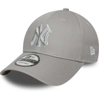 New Era Curved Brim 9FORTY Outline New York Yankees MLB Grey Adjustable Cap