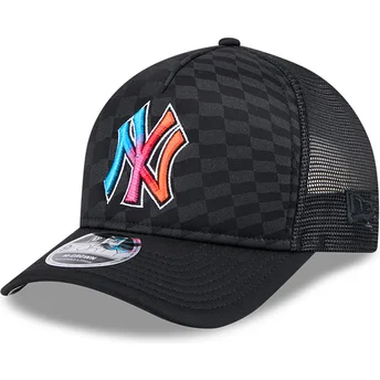 New Era 9FORTY M-Crown A Frame Gradient Raceway New York Yankees MLB Black Trucker Hat