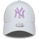 new-era-curved-brim-women-purple-logo-9forty-league-essential-new-york-yankees-mlb-white-adjustable-cap