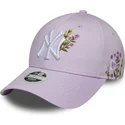 new-era-curved-brim-women-9forty-floral-icon-new-york-yankees-mlb-purple-adjustable-cap