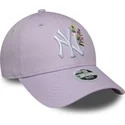 new-era-curved-brim-women-9forty-floral-icon-new-york-yankees-mlb-purple-adjustable-cap