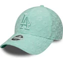 new-era-curved-brim-women-9forty-floral-towelling-los-angeles-dodgers-mlb-green-adjustable-cap