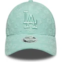 new-era-curved-brim-women-9forty-floral-towelling-los-angeles-dodgers-mlb-green-adjustable-cap