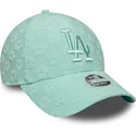 new-era-curved-brim-women-9forty-floral-towelling-los-angeles-dodgers-mlb-green-adjustable-cap