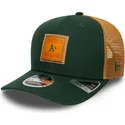 new-era-9seventy-stretch-snap-debossed-logo-oakland-athletics-mlb-green-and-brown-trucker-hat