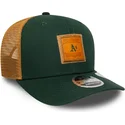 new-era-9seventy-stretch-snap-debossed-logo-oakland-athletics-mlb-green-and-brown-trucker-hat