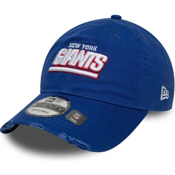New Era Curved Brim 9TWENTY Washed Distress New York Giants NFL Blue Adjustable Cap