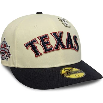 New Era Curved Brim 59FIFTY All Star Game Pin Texas Rangers MLB Beige and Navy Blue Fitted Cap