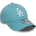 new-era-curved-brim-9forty-league-essential-los-angeles-dodgers-mlb-light-blue-adjustable-cap