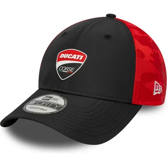 New Era Curved Brim 9FORTY Logo Ducati Motor MotoGP Black and Red Adjustable Cap