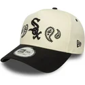 new-era-curved-brim-a-frame-paisley-chicago-white-sox-mlb-beige-and-black-snapback-cap