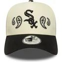 new-era-curved-brim-a-frame-paisley-chicago-white-sox-mlb-beige-and-black-snapback-cap