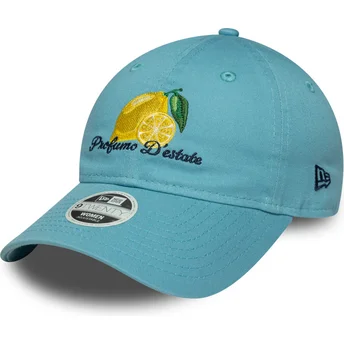 New Era Curved Brim Women 9TWENTY Phrase Profumo D'estate Blue Adjustable Cap