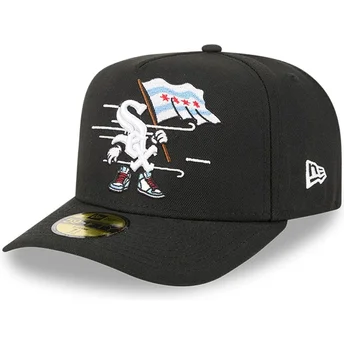 New Era Curved Brim 59FIFTY A Frame Cartoon Chicago White Sox MLB Black Fitted Cap