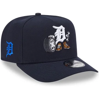 New Era Curved Brim 9FIFTY A Frame Cartoon Detroit Tigers MLB Navy Blue Snapback Cap