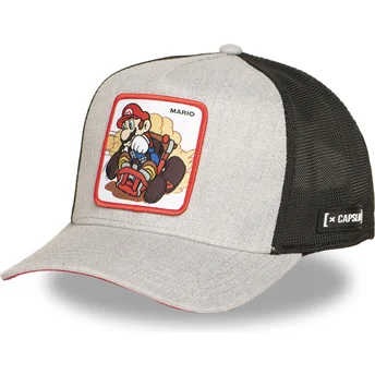 Capslab Mario Kart SMK3 VRO Super Mario Bros. Grey and Black Trucker Hat