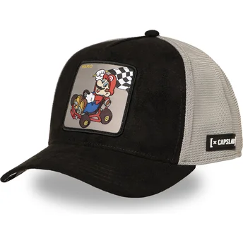 Capslab Mario Kart SMK3 CHE Super Mario Bros. Black and Grey Trucker Hat