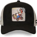 capslab-mario-kart-smk3-che-super-mario-bros-black-and-grey-trucker-hat