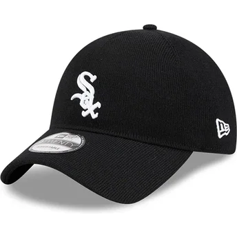 New Era Curved Brim 9TWENTY Merino Wool Chicago White Sox MLB Black Adjustable Cap