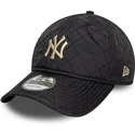 new-era-curved-brim-9twenty-quilted-new-york-yankees-mlb-black-adjustable-cap-with-beige-logo