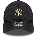 new-era-curved-brim-9twenty-quilted-new-york-yankees-mlb-black-adjustable-cap-with-beige-logo