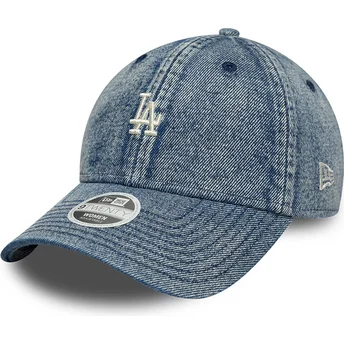 New Era Curved Brim Women 9TWENTY Denim Los Angeles Dodgers MLB Blue Adjustable Cap