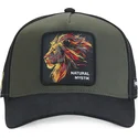 capslab-lion-natural-mystik-mys-beasts-green-and-black-trucker-hat