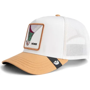 Goorin Bros. Pigeon Homie Noegip Flip Side 2 The Farm White and Brown Trucker Hat