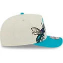 new-era-curved-brim-9fifty-a-frame-precurved-hardwood-classics-charlotte-hornets-nba-beige-and-blue-snapback-cap