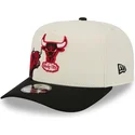 new-era-curved-brim-9fifty-a-frame-precurved-hardwood-classics-chicago-bulls-nba-beige-and-black-snapback-cap