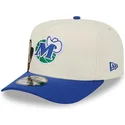 new-era-curved-brim-9fifty-a-frame-precurved-hardwood-classics-dallas-mavericks-nba-beige-and-blue-snapback-cap