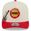 new-era-curved-brim-9fifty-a-frame-precurved-hardwood-classics-houston-rockets-nba-beige-and-red-snapback-cap