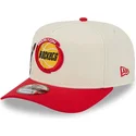 new-era-curved-brim-9fifty-a-frame-precurved-hardwood-classics-houston-rockets-nba-beige-and-red-snapback-cap