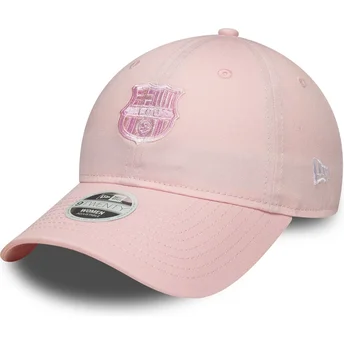 New Era Curved Brim Women Pink Logo FC Barcelona LALIGA 9TWENTY Pink Adjustable Cap