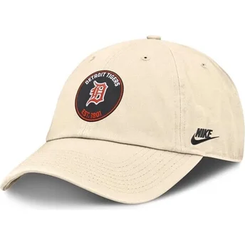 Nike Curved Brim Club Unstructured Organic Cotton Detroit Tigers MLB Beige Adjustable Cap