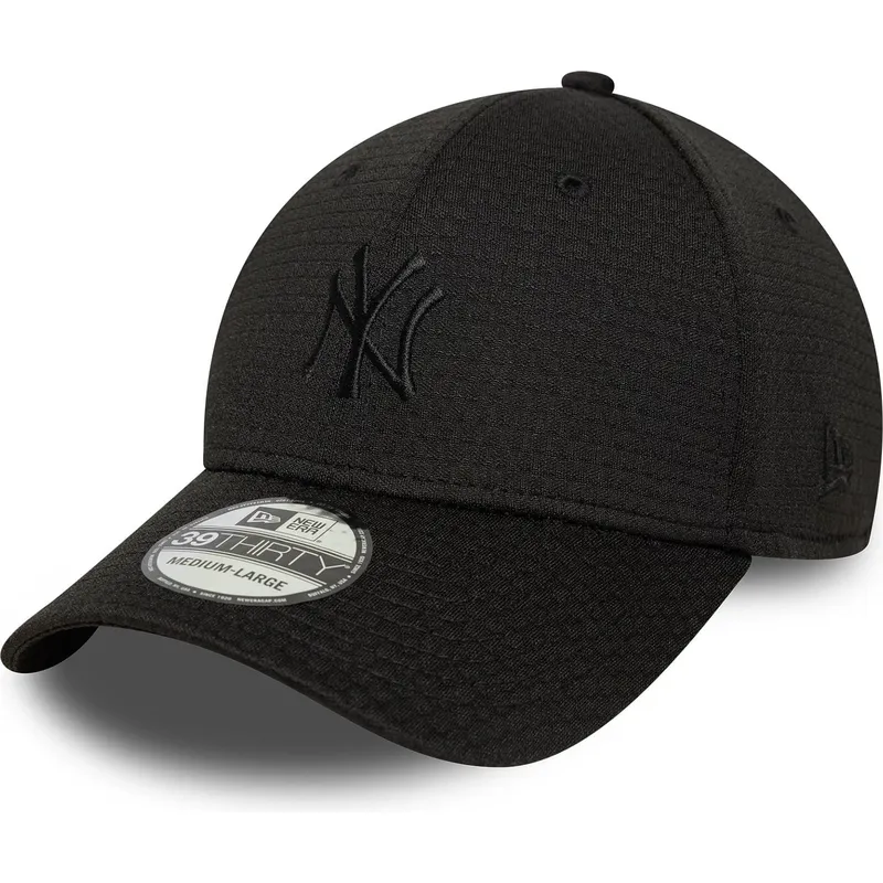 new-era-curved-brim-black-logo-39thirty-stretch-mesh-new-york-yankees-mlb-black-fitted-cap