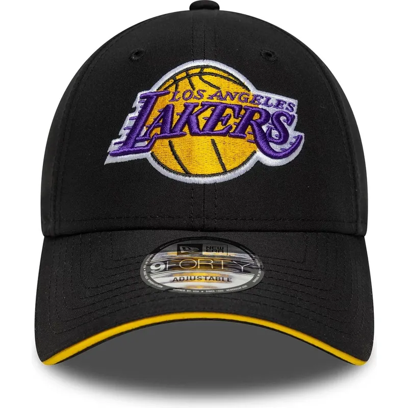 new-era-curved-brim-9forty-microfibre-los-angeles-lakers-nba-black-adjustable-cap
