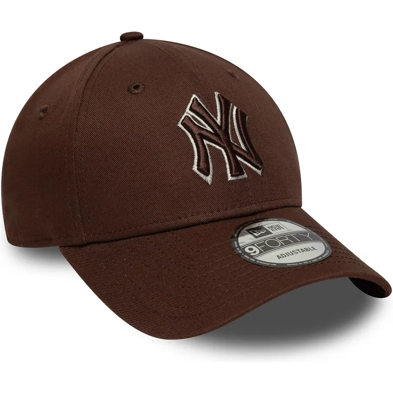 new-era-curved-brim-brown-logo-9forty-outline-new-york-yankees-mlb-brown-adjustable-cap