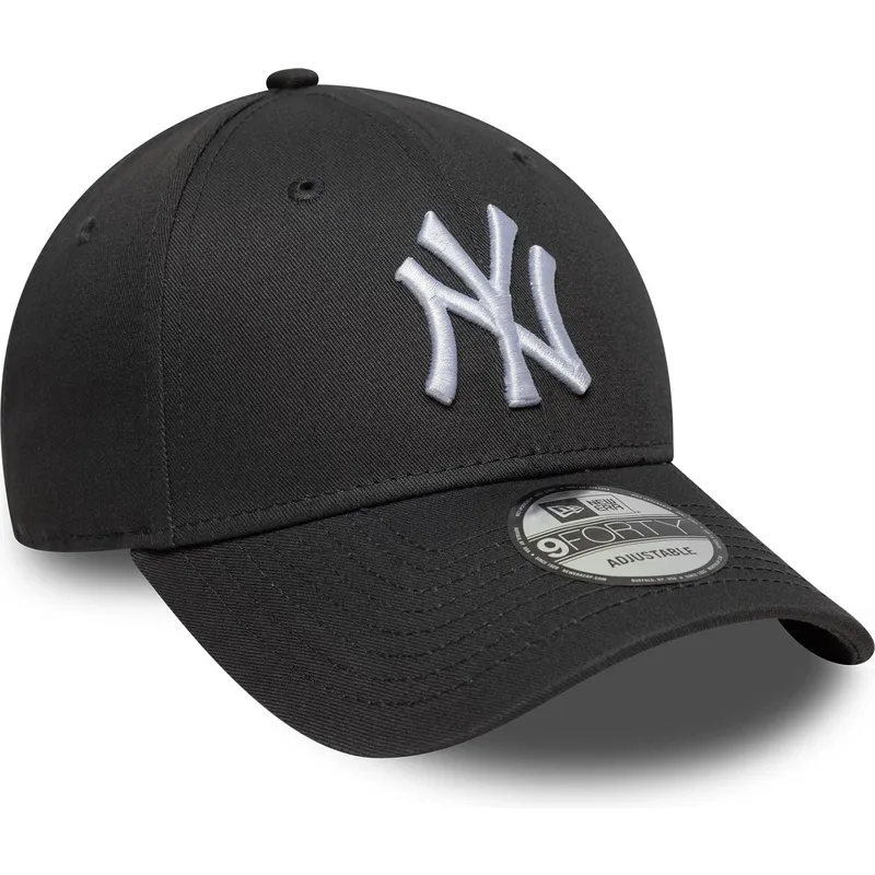 new-era-curved-brim-9forty-league-essential-new-york-yankees-mlb-grey-adjustable-cap